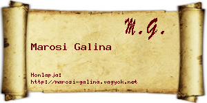 Marosi Galina névjegykártya